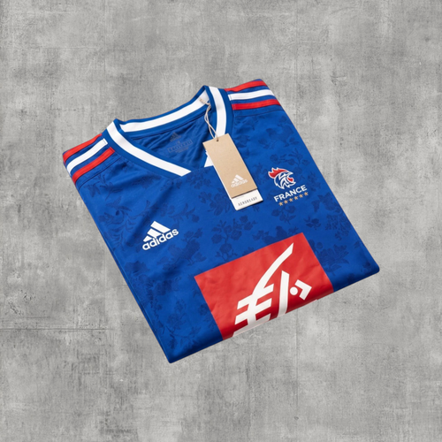 Koszulka rugby sweet_szop adidas reprezentacji Francji w kolorze niebieskim z technologią AEROREADY i metkami