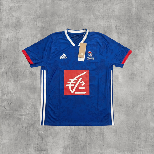 Oficjalna niebieska koszulka rugby reprezentacji Francji adidas od sweet_szop z technologią AEROREADY i metkami